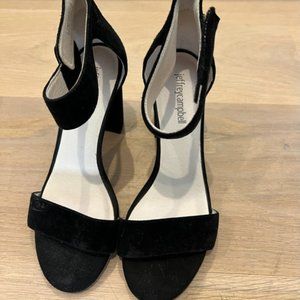 JEFFREY CAMPBELL LINDSAY SANDAL BLACK SUEDE Size 7.5